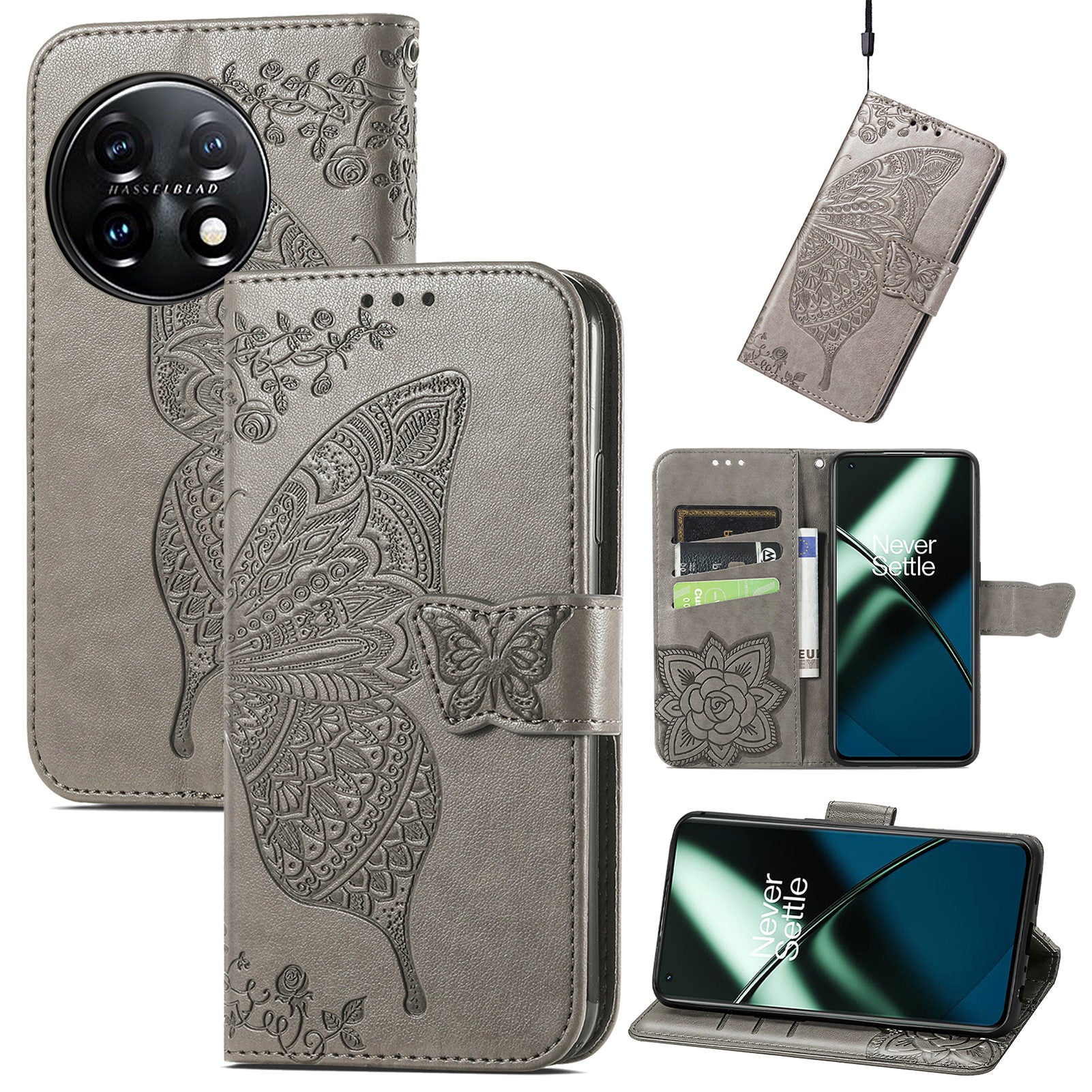 For OnePlus 11 5G PU Leather Shockproof Phone Case Imprinted Butterfly Flip Stand Wallet Cover For OnePlus 11 5G PU Leather Shockproof Phone Case Imprinted Butterfly Flip Stand Wallet Cover